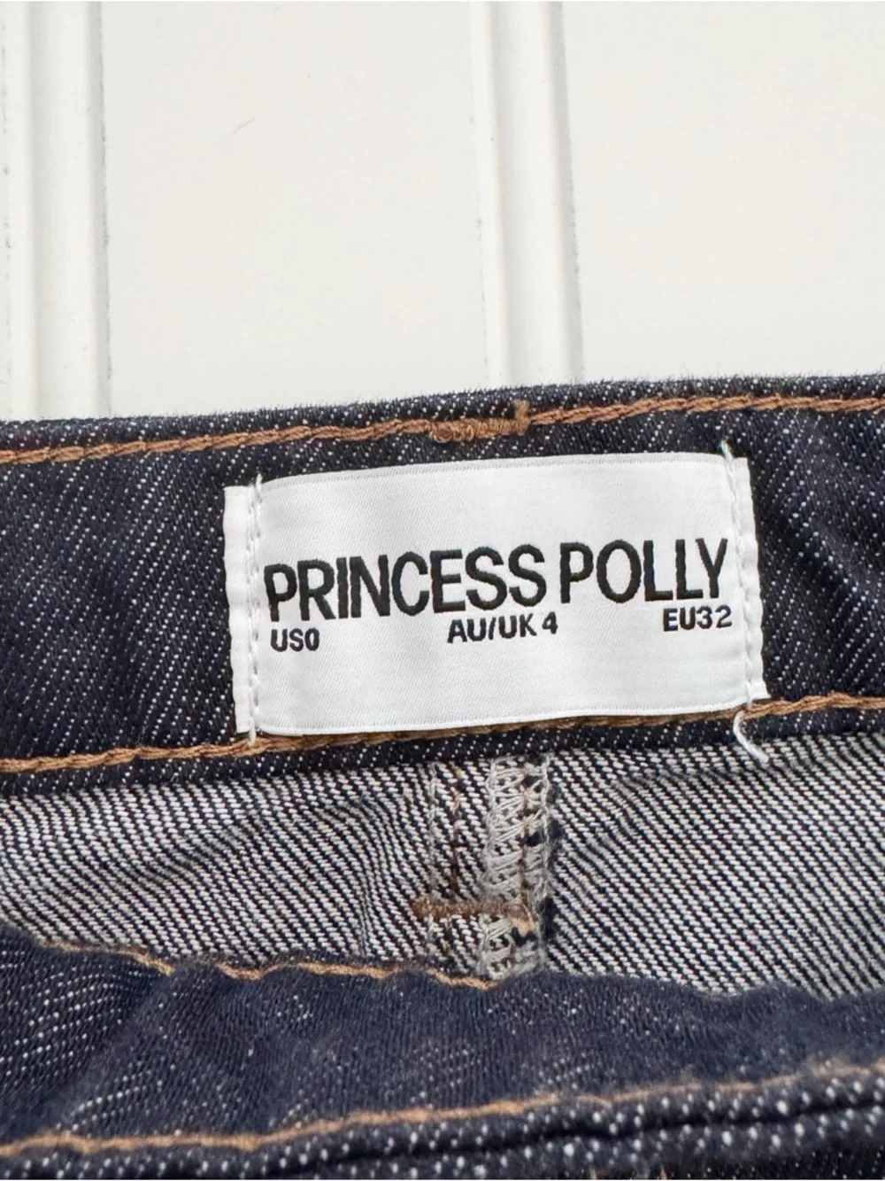 Princess Polly Hughes Dark Washed Denim Mini Skirt - Size 0